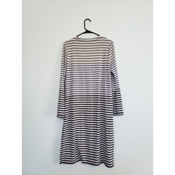 Zenergy Chico's 2 Radley Women L Cardigan Button Front Stripe Deep V Long Sleeve - Picture 2 of 6